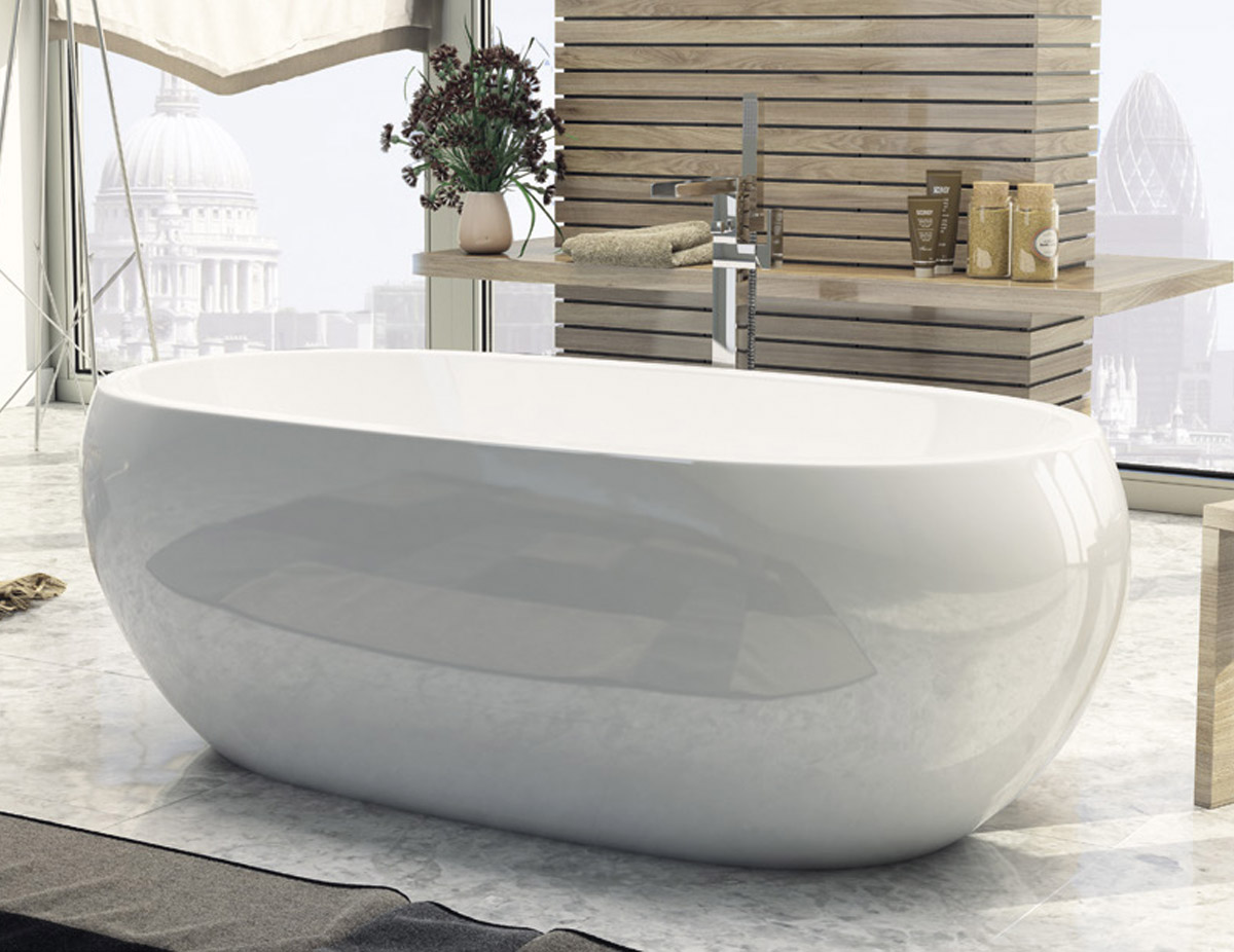 Click here to view / buy the Pebble Modern Double Ended Freestanding Bath